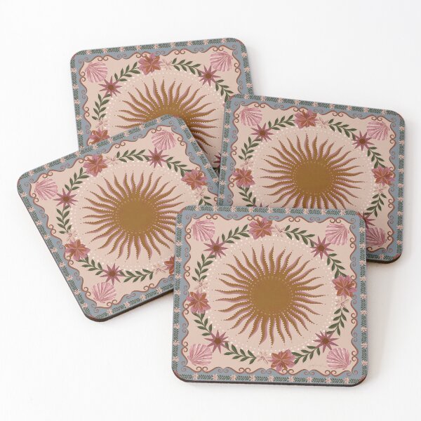Item preview, Boho Celestial Sun Floral Pattern | Vintage Botanical Coastal Art designed and sold by prikanashiro.
