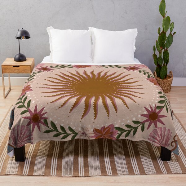 Item preview, Boho Celestial Sun Floral Pattern | Vintage Botanical Coastal Art designed and sold by prikanashiro.