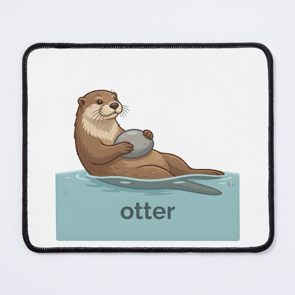 Item preview, Cute otter illustration in water  designed and sold by Smoking_Animals .