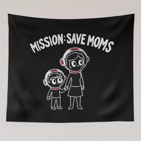 Item preview, Mission Save Moms Retro Astronauts designed and sold by ZuriRetroPrints.