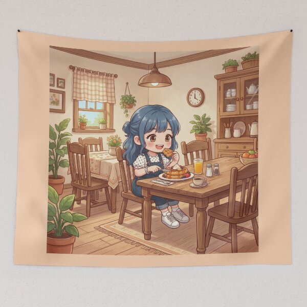 Item preview, Enjoying A Delicious Morning Breakfast designed and sold by Azurart2.