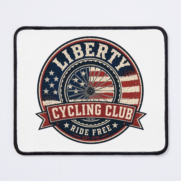 Item preview, Liberty Cycling Club Ride Free Patriotic Bicycle Wheel Vintage designed and sold by shemodas.