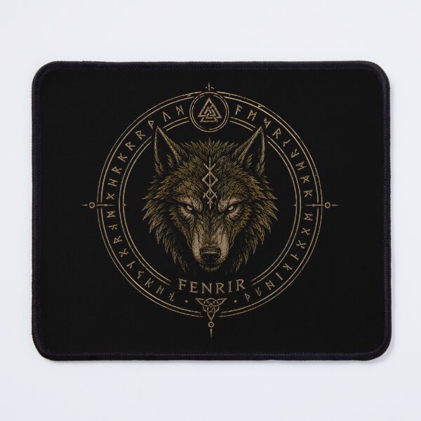 Item preview, Fenrir Wolf Norse Mythology Viking Rune Circle Ancient Nordic Warrior Symbol T-Shirt designed and sold by R3X .