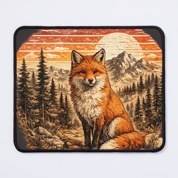 Item preview, Vintage Woodland Fox Mountain Forest Retro Art designed and sold by JustResultsCo.