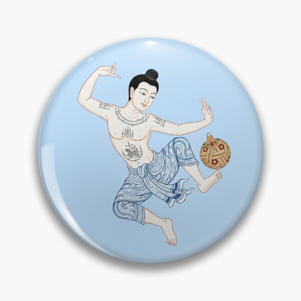 Item preview, Thai Sak Yant Warrior Kicking Christmas Bauble Art designed and sold by SIAM MERMAID.