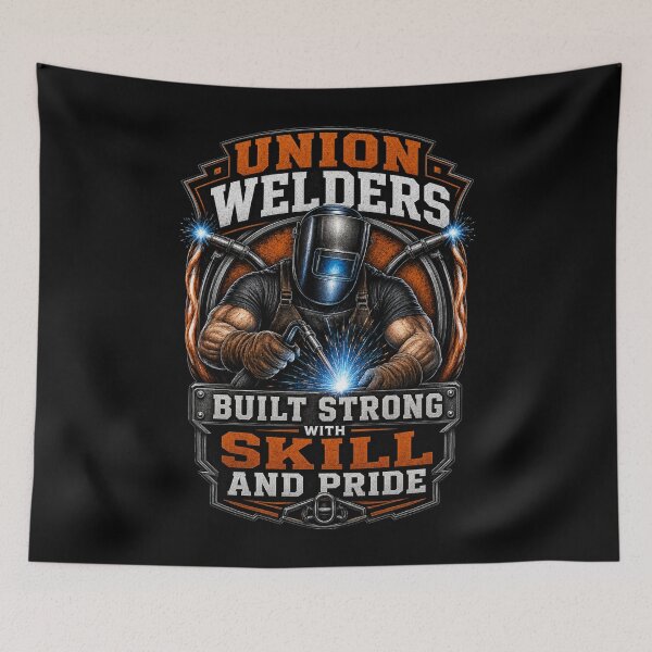 Item preview, Union Welders Built Strong With Skill And Pride Shirt | Blue Collar Welding Graphic Tee designed and sold by LabCore.
