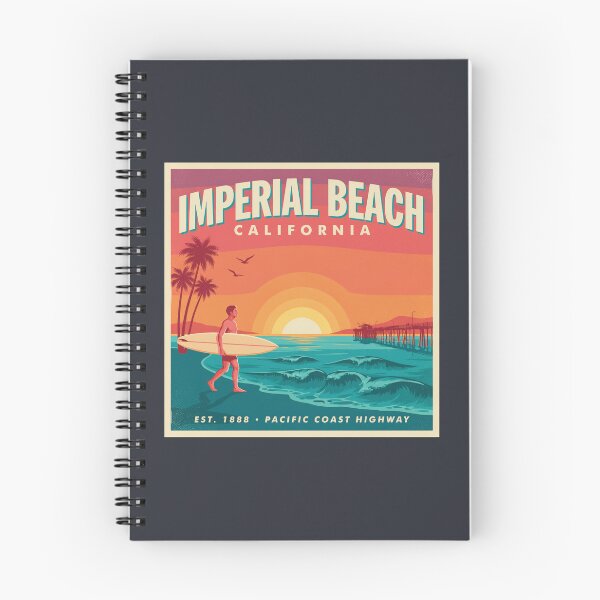 Item preview, Imperial Beach California Sunset Surfer – Vintage Pacific Coast Travel Poster designed and sold by ArcticFoxStudio.