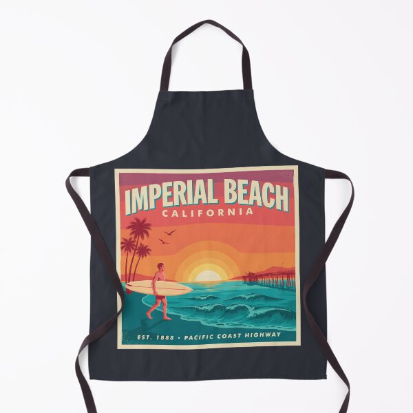 Item preview, Imperial Beach California Sunset Surfer – Vintage Pacific Coast Travel Poster designed and sold by ArcticFoxStudio.