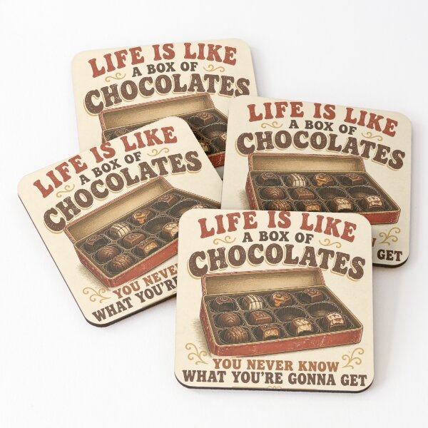 Item preview, Life Is Like A Box Of Chocolates Funny Retro Vintage T-Shirt | Life Quote Tee designed and sold by SunnyDesign82.