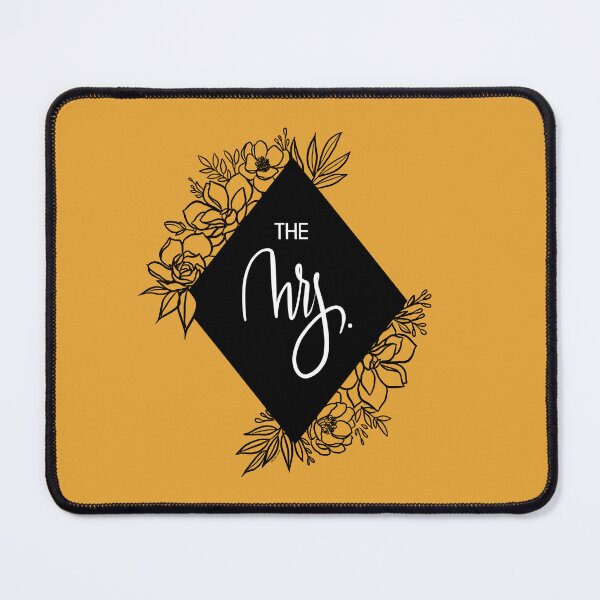 Item preview, Yellow - The Mrs. - Modern Calligraphy Hand Lettering - Floral Diamond Design Illustration designed and sold by breecraftdesigns.