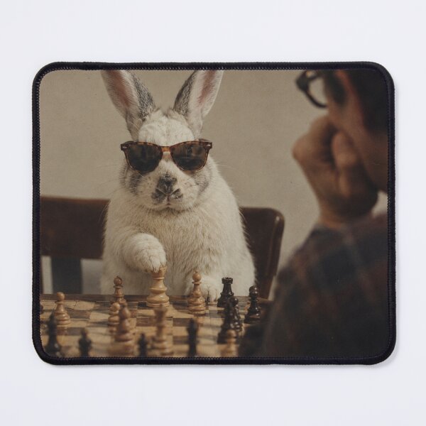 Item preview, Vintage Checkmate Bunny Playing Chess in Sunglasses designed and sold by HOUSE OF TIST.