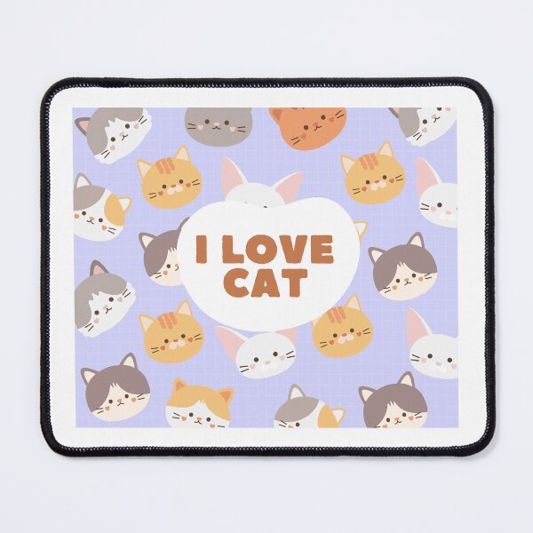 Item preview, ? I Love Cat Cute Kawaii Cat Pattern Illustration | Pastel Cat Lover Design designed and sold by PixelVibe Art.