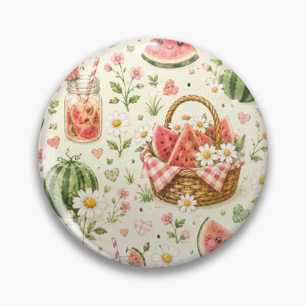 Item preview, Watermelon Daisy Meadow Pattern designed and sold by Aramdesing.