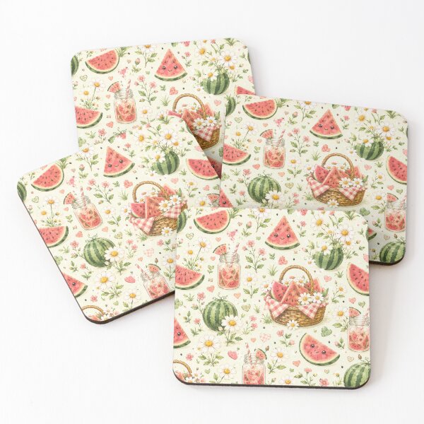 Item preview, Watermelon Daisy Meadow Pattern designed and sold by Aramdesing.