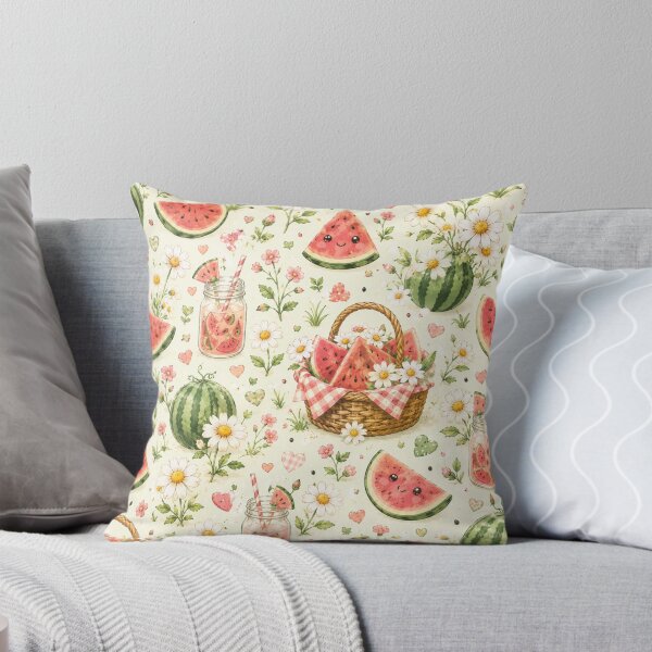 Item preview, Watermelon Daisy Meadow Pattern designed and sold by Aramdesing.