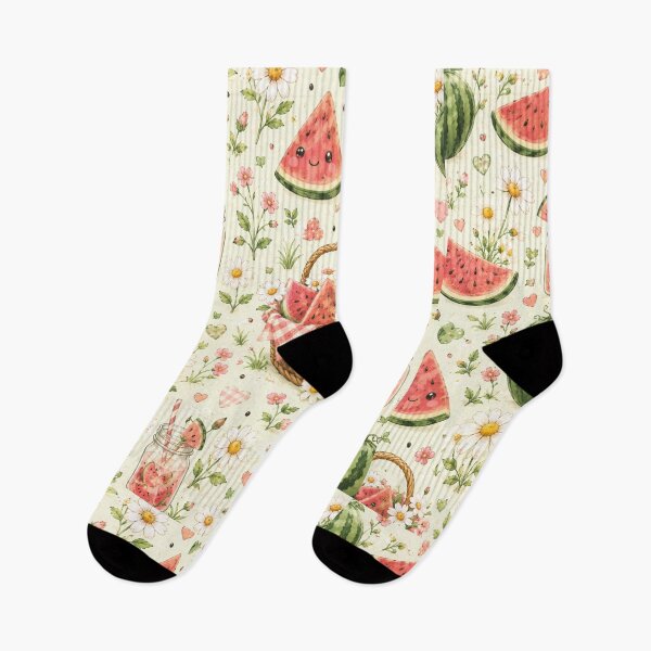 Item preview, Watermelon Daisy Meadow Pattern designed and sold by Aramdesing.