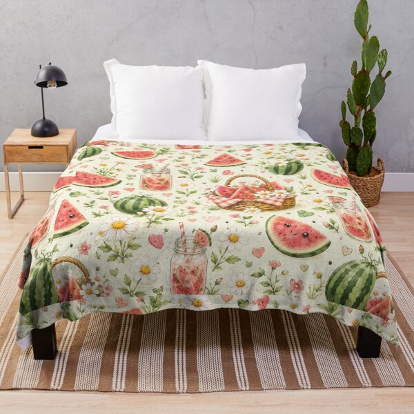 Item preview, Watermelon Daisy Meadow Pattern designed and sold by Aramdesing.