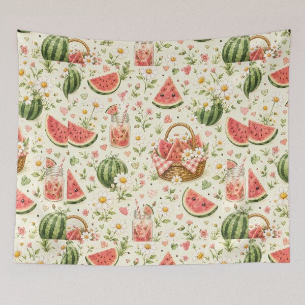 Item preview, Watermelon Daisy Meadow Pattern designed and sold by Aramdesing.