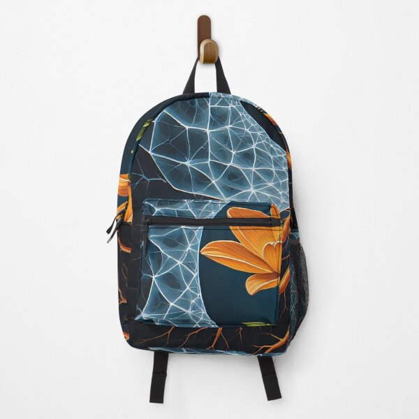 Item preview, A vibrant orange blossom with roots and a net-like pattern designed and sold by Mianku | Für das Leben.