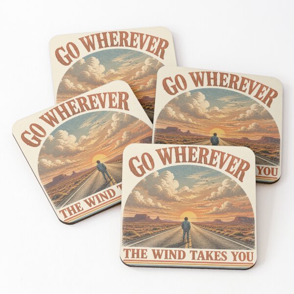 Item preview, Go Wherever The Wind Takes You Retro Vintage Adventure T-Shirt | Open Road Tee designed and sold by SunnyDesign82.