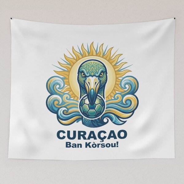 Item preview, World Cup Curacao Football Flamingo designed and sold by MarcV88.
