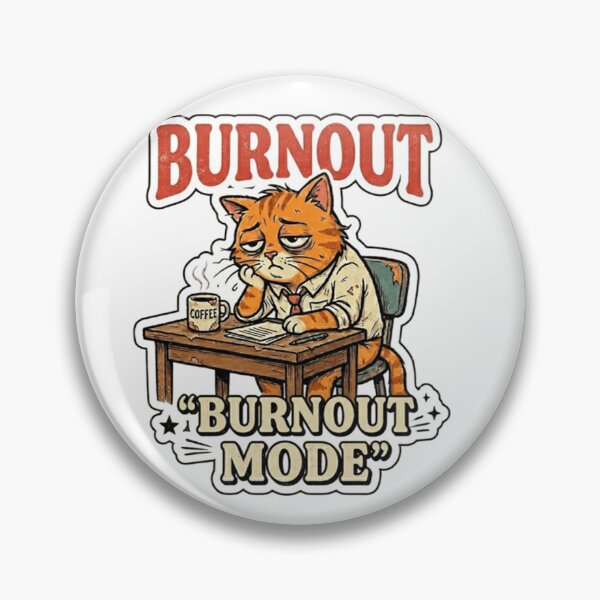 Item preview, Burnout Mode Cat – Funny Office Burnout Humor designed and sold by Dada-arts.