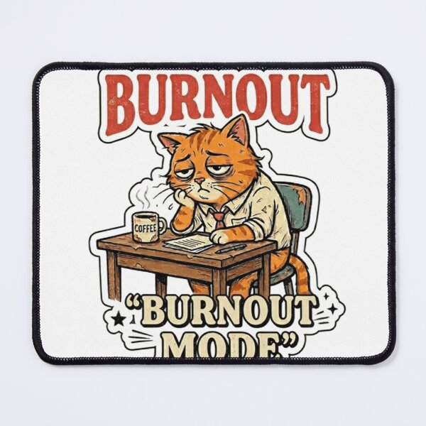 Item preview, Burnout Mode Cat – Funny Office Burnout Humor designed and sold by Dada-arts.