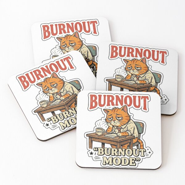 Item preview, Burnout Mode Cat – Funny Office Burnout Humor designed and sold by Dada-arts.