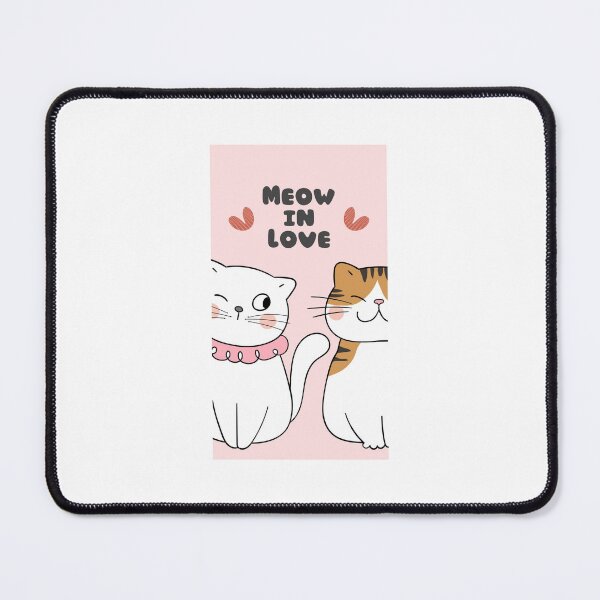 Item preview, ? Meow In Love Cute Cat Couple Illustration | Kawaii Cat Lover Design designed and sold by PixelVibe Art.