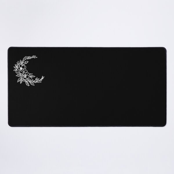 Item preview, White on Black Floral Moon - Magnolia Crescent Illustration Witchy Boho Vibes Feminine by Bree Craft Designs designed and sold by breecraftdesigns.