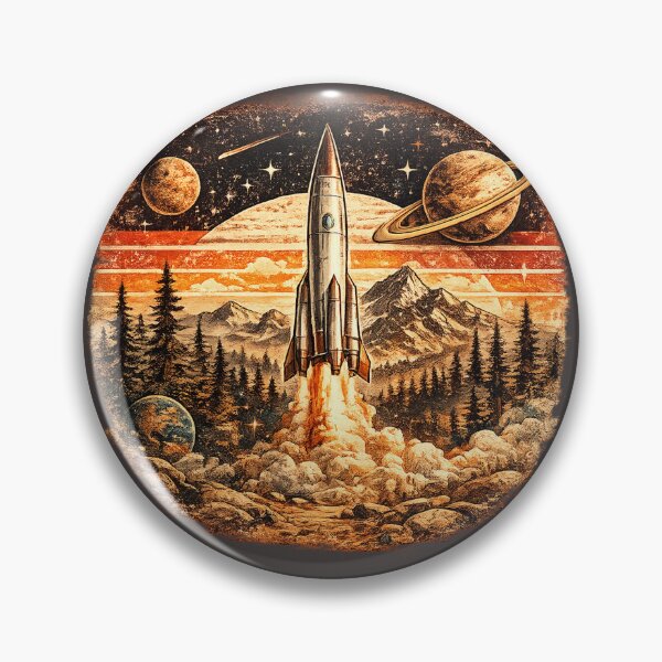 Item preview, Vintage Space Exploration Rocket Retro Sci Fi Design designed and sold by JustResultsCo.