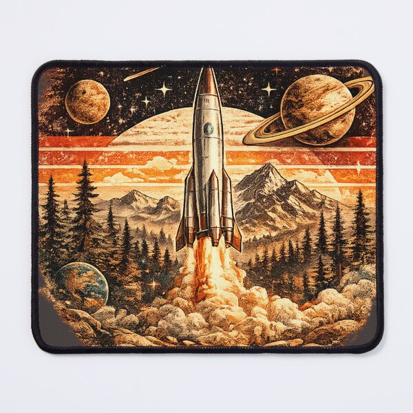 Item preview, Vintage Space Exploration Rocket Retro Sci Fi Design designed and sold by JustResultsCo.
