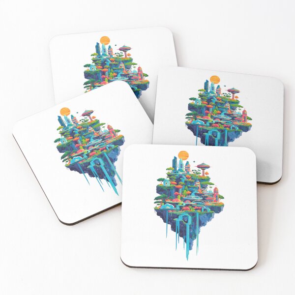 Item preview, Futuristic Floating Island Oasis designed and sold by Interstellarwear.