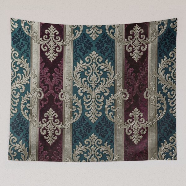 Item preview, Dark Turquoise & Burgundy Striped Baroque designed and sold by DesignsByPrnces.