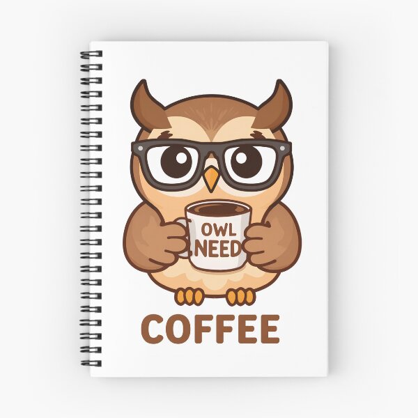 Item preview, Coffee Owl Sticker designed and sold by Artify Walls.