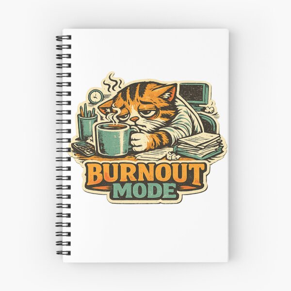 Item preview, Burnt Out Cat Mode – Hilarious Workplace Exhaustion designed and sold by Dada-arts.