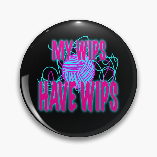 Item preview, My WIPs Have WIPs – Neon Yarn Chaos Sticker, Funny Crochet & Knitting Meme designed and sold by ArtyWares.