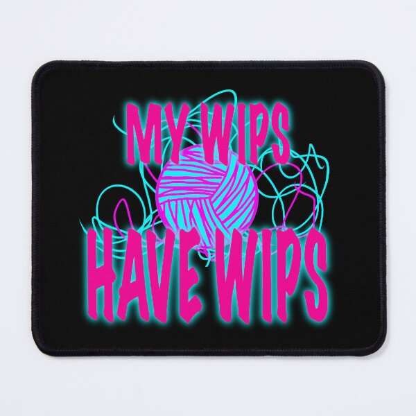Item preview, My WIPs Have WIPs – Neon Yarn Chaos Sticker, Funny Crochet & Knitting Meme designed and sold by ArtyWares.