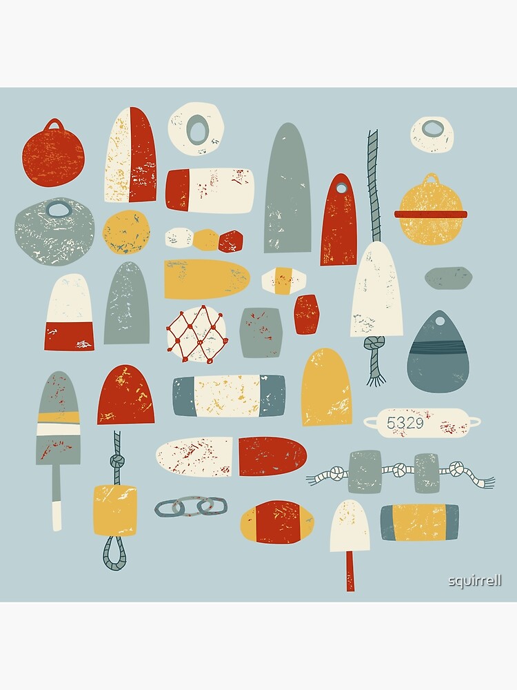 Thumbnail 4 of 4, Pillow, Fishing Floats designed and sold by squirrell.