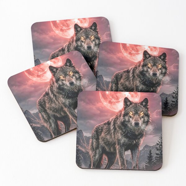 Item preview, The Mystic Asalet Wolf - Underground Cyberpunk Red Moon Art designed and sold by Mixceshop.