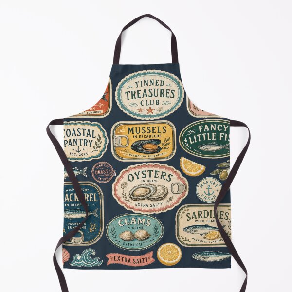 Item preview, Vintage Tinned Fish Coastal Pantry designed and sold by POD DYNASTY.