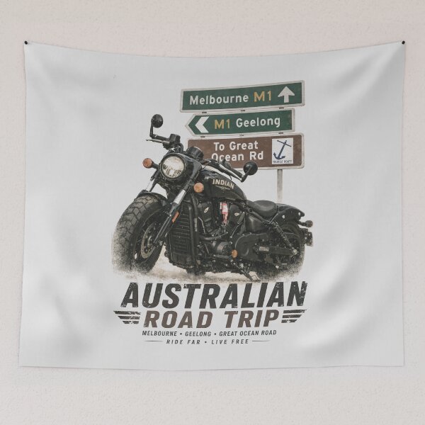 Item preview, Indian Scout Australian Road Trip Vintage Biker Graphic designed and sold by EdGraphy.