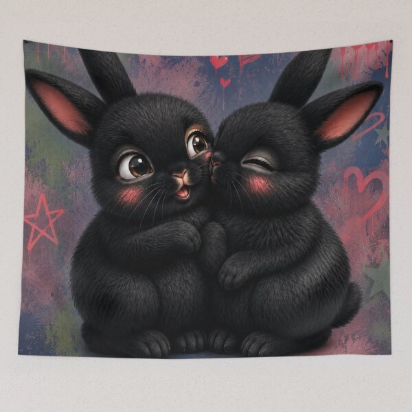Item preview, Cute Black Bunny Love Couple designed and sold by Rohan132.