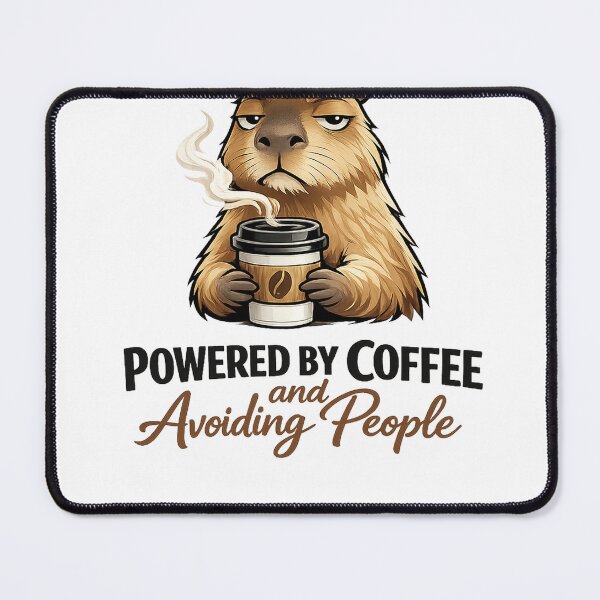 Item preview, Capybara Coffee Lover – Powered by Coffee and Avoiding People Funny Introvert Capybara designed and sold by Ermicioi.