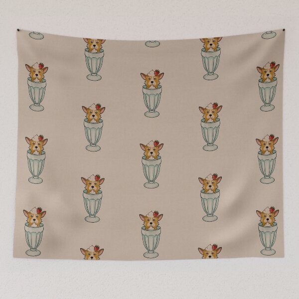 Item preview, Retro Corgi Pup In A Cup designed and sold by ellealsopaints.
