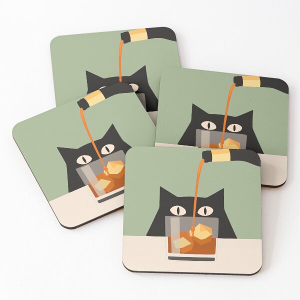 Item preview, Minimalist Cat Whiskey Print designed and sold by Studio pod Burom.