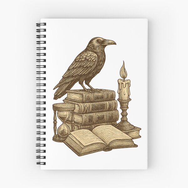 Item preview, Vintage Gothic Raven Books Candlelight Dark Academia T-Shirt designed and sold by Five Reasons Designs.