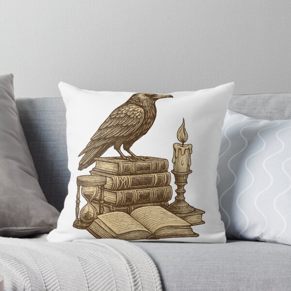 Item preview, Vintage Gothic Raven Books Candlelight Dark Academia T-Shirt designed and sold by Five Reasons Designs.