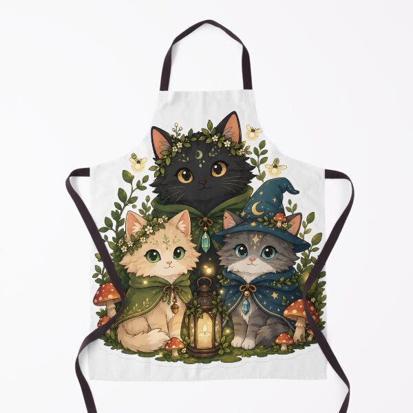 Item preview, Mystical Forest Spirit Cats with Glowing Fireflies designed and sold by StickyGuys.
