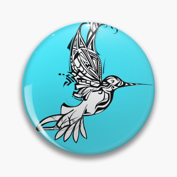 Item preview, Geometric Tribal Hummingbird - Black Online Art designed and sold by HolaStudio.